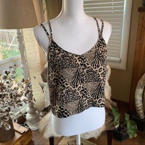 💚2/$10 Mixed Animal Print Zip Back Tank Top